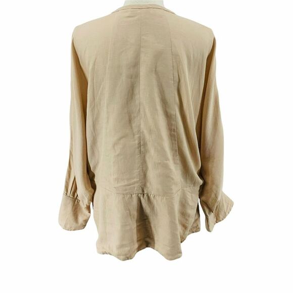 IRO Blush Keyhole Abeille Blouse Flare Sleeve Size 16W - Picture 7 of 8